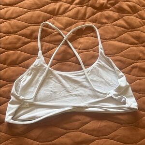 White Strappy Sports Bra